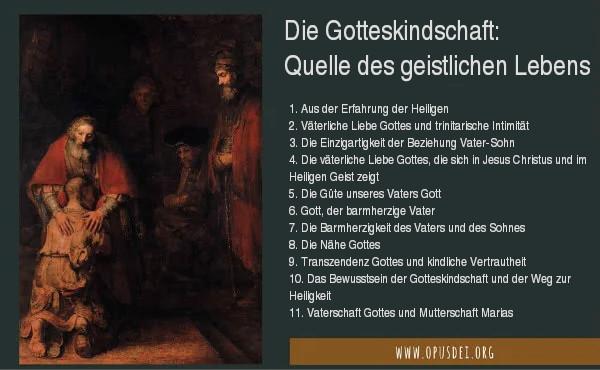 Rembrandt Verlorender Sohn - mit Inhaltsverzeichnis zum Artikel Gotteskindschaft von Javier Sesé, veröffentlicht in „Scripta Theologica“ 31 (1999/2).