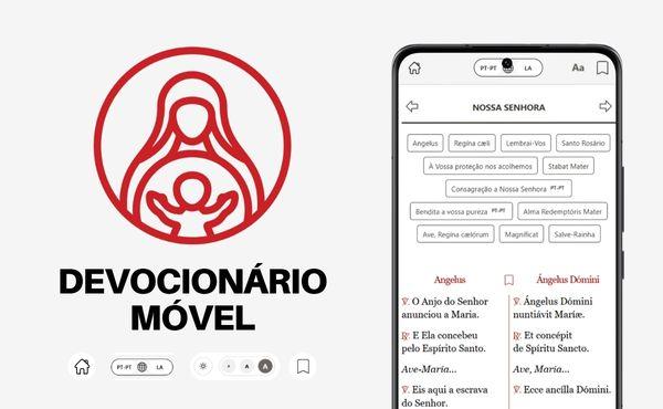 Devocionário móvel com orações e devoções cristãs.