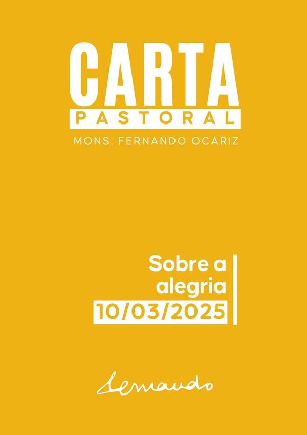 Capa da carta do prelado do Opus Dei sobre a alegria.