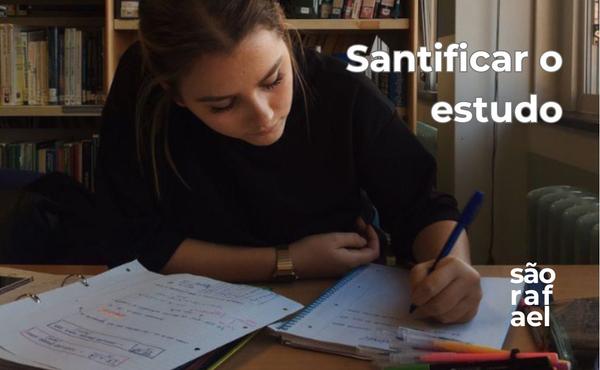 Dois rapazes a estudar. Capa do artigo sobre a santificação do estudo