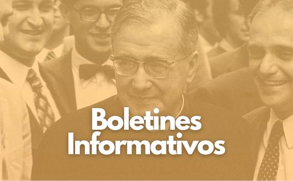 Boletín informativo sobre el fundador del Opus Dei, con el título “Amor apasionado a la Iglesia”.